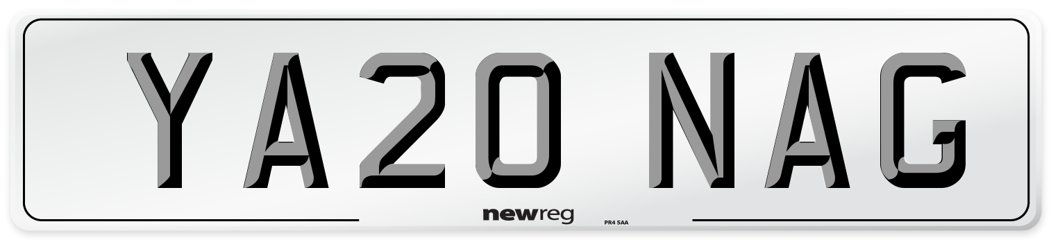 YA20 NAG Number Plate from New Reg